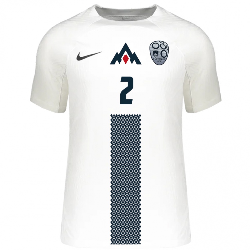 Kids Football Slovenia Zan Karnicnik #2 White Home Jersey 24-26 T-Shirt Za