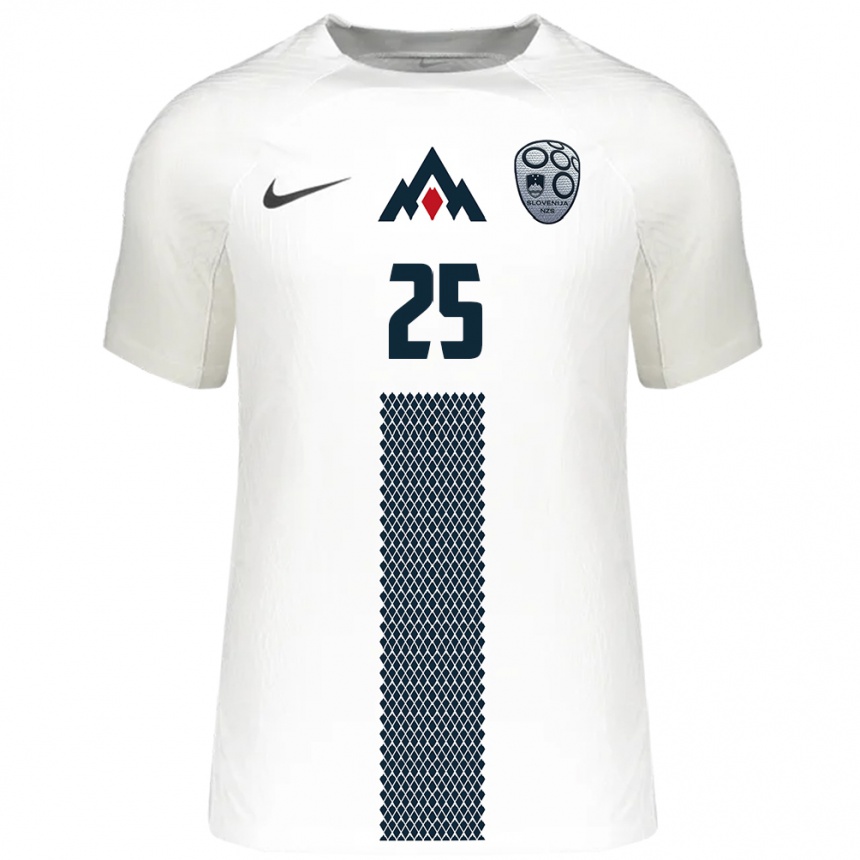 Kids Football Slovenia Adrian Zeljkovic #25 White Home Jersey 24-26 T-Shirt Za