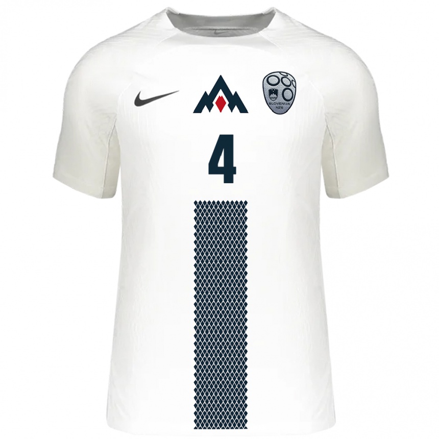 Kids Football Slovenia Arjan Malic #4 White Home Jersey 24-26 T-Shirt Za