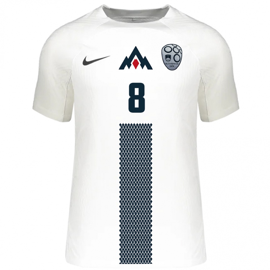 Kids Football Slovenia Tian Nai Koren #8 White Home Jersey 24-26 T-Shirt Za