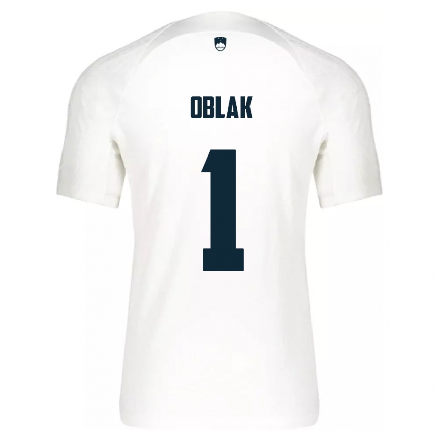 Kids Football Slovenia Jan Oblak #1 White Home Jersey 24-26 T-Shirt Za