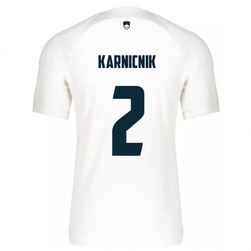 Kids Football Slovenia Zan Karnicnik #2 White Home Jersey 24-26 T-Shirt Za