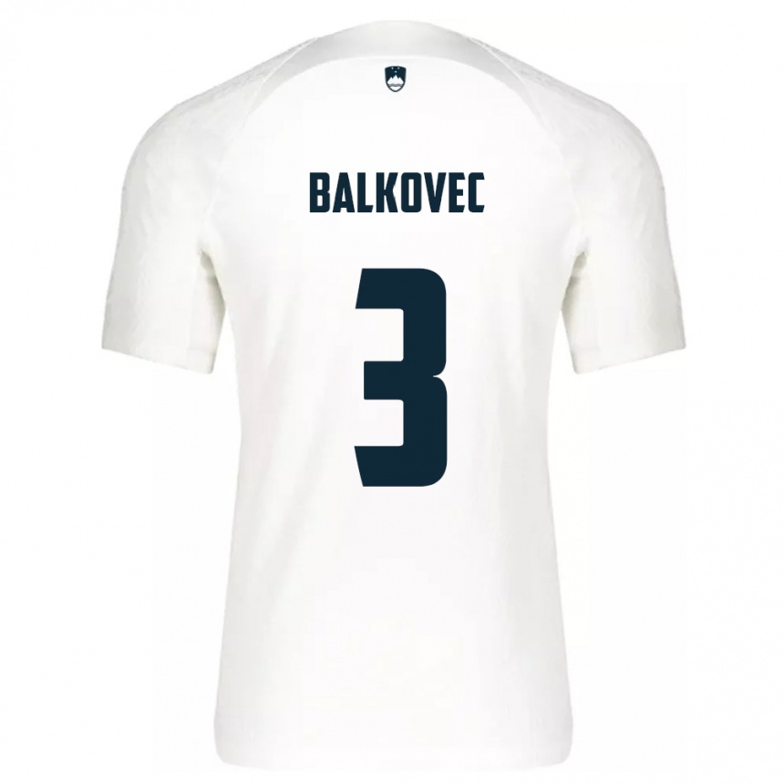 Kids Football Slovenia Jure Balkovec #3 White Home Jersey 24-26 T-Shirt Za