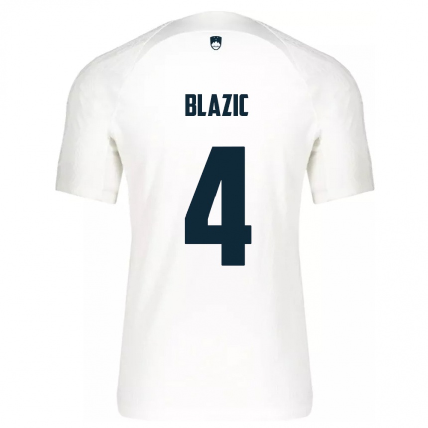 Kids Football Slovenia Miha Blazic #4 White Home Jersey 24-26 T-Shirt Za