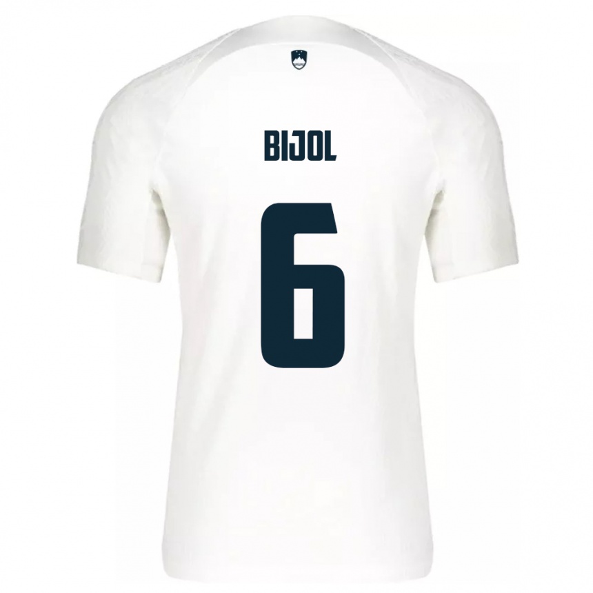 Kids Football Slovenia Jaka Bijol #6 White Home Jersey 24-26 T-Shirt Za