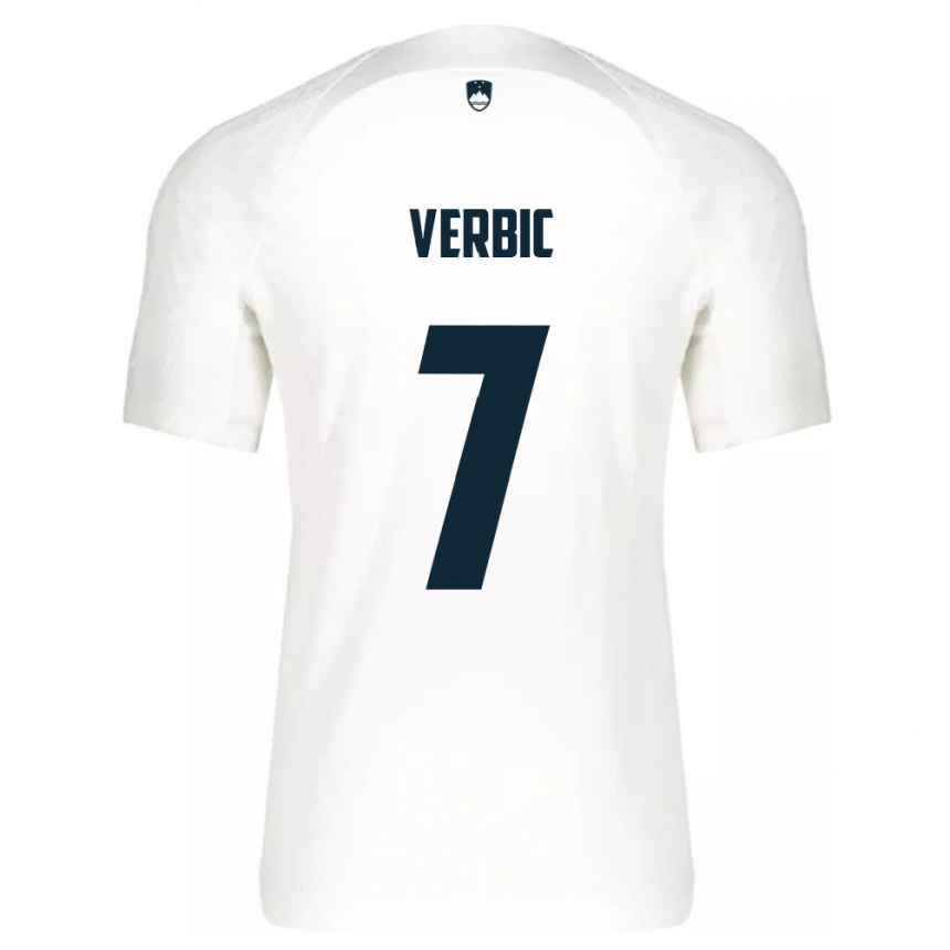 Kids Football Slovenia Benjamin Verbic #7 White Home Jersey 24-26 T-Shirt Za