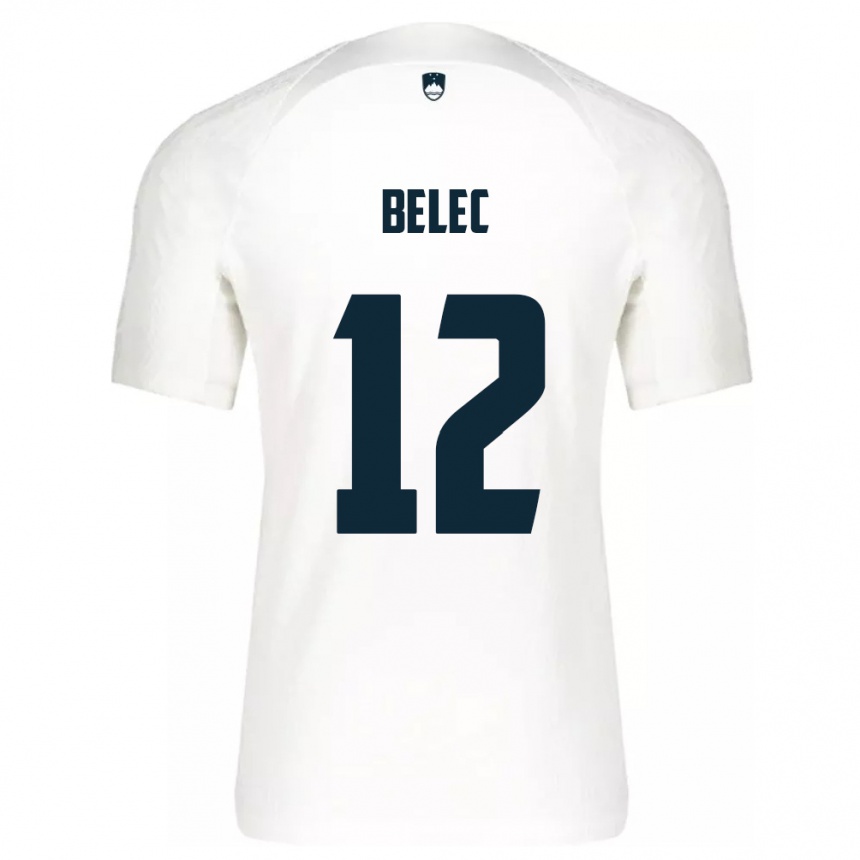 Kids Football Slovenia Vid Belec #12 White Home Jersey 24-26 T-Shirt Za