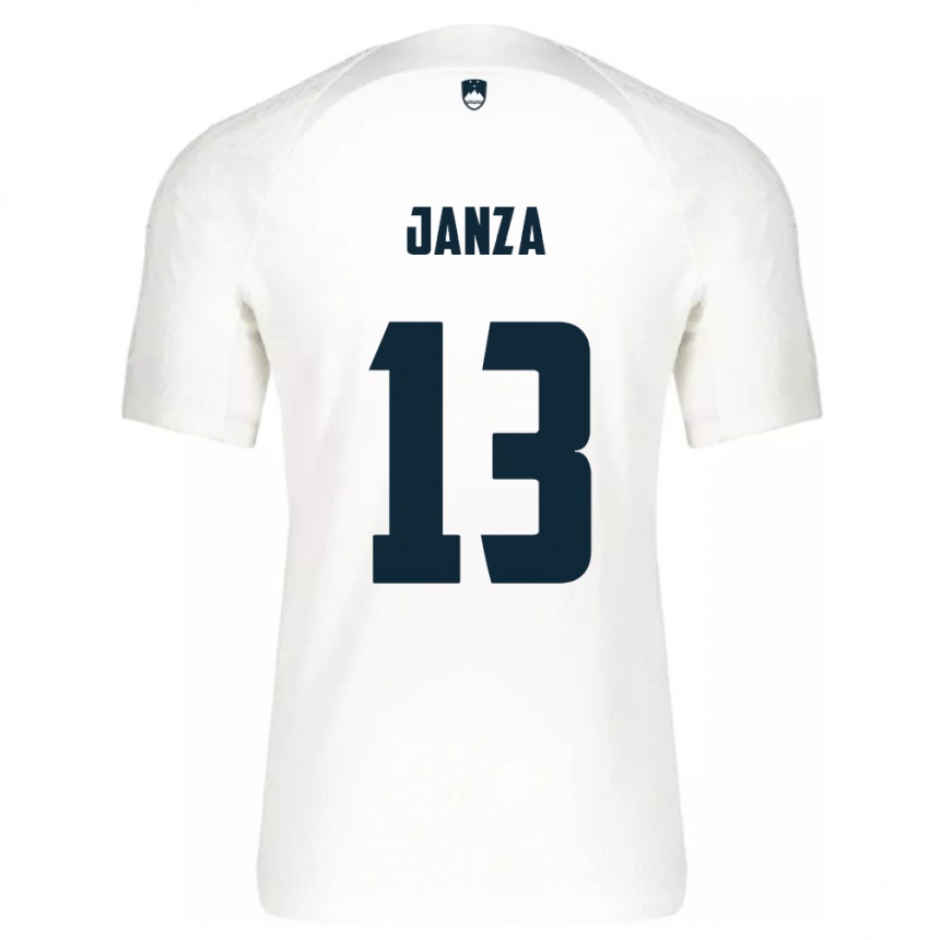 Kids Football Slovenia Erik Janza #13 White Home Jersey 24-26 T-Shirt Za