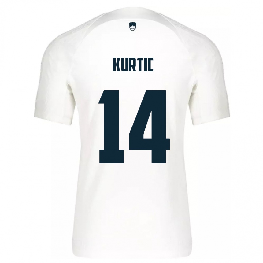 Kids Football Slovenia Jasmin Kurtic #14 White Home Jersey 24-26 T-Shirt Za