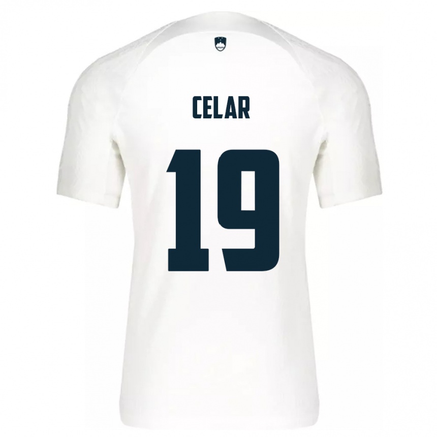 Kids Football Slovenia Zan Celar #19 White Home Jersey 24-26 T-Shirt Za