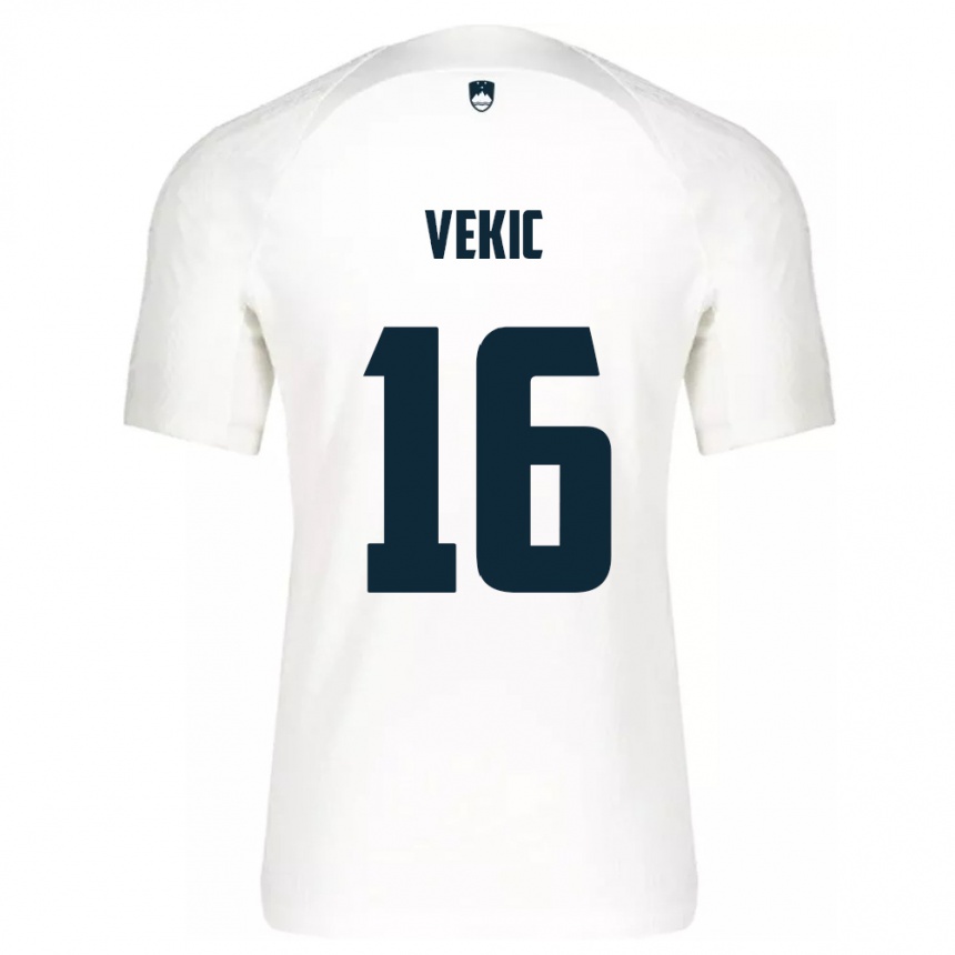 Kids Football Slovenia Igor Vekic #16 White Home Jersey 24-26 T-Shirt Za