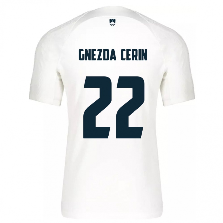 Kids Football Slovenia Adam Gnezda Cerin #22 White Home Jersey 24-26 T-Shirt Za