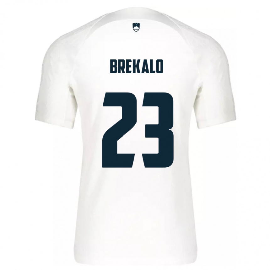 Kids Football Slovenia David Brekalo #23 White Home Jersey 24-26 T-Shirt Za