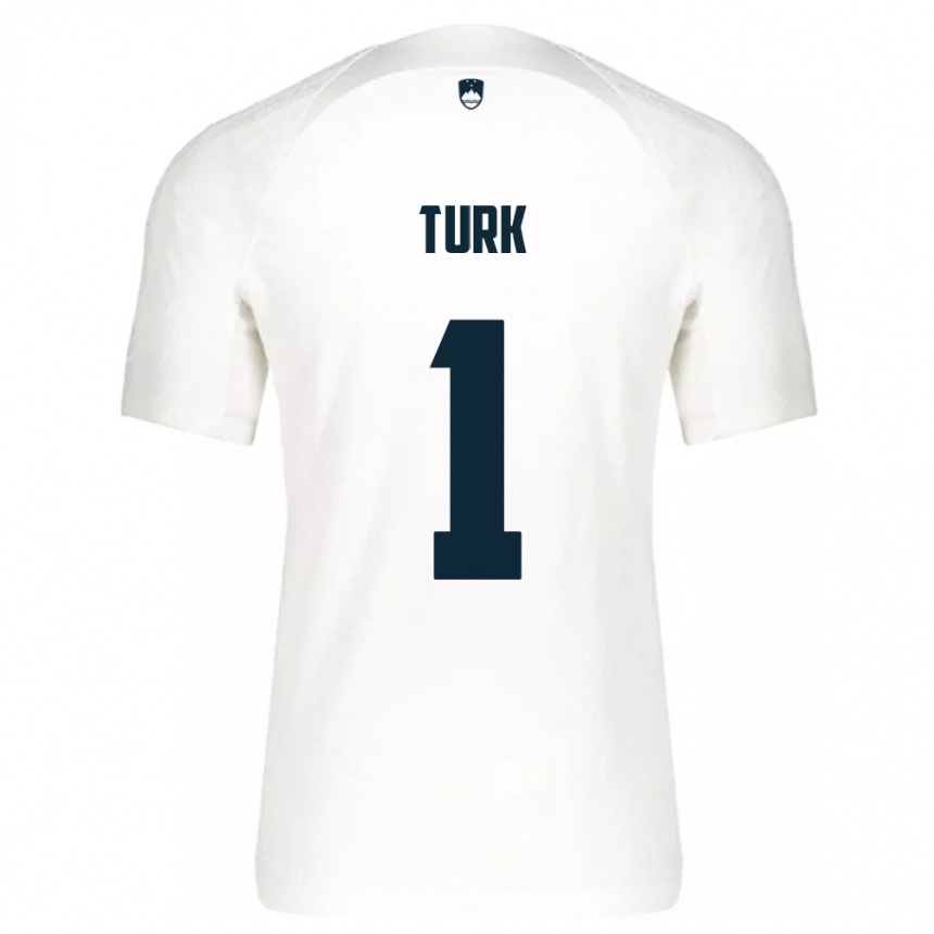 Kids Football Slovenia Martin Turk #1 White Home Jersey 24-26 T-Shirt Za