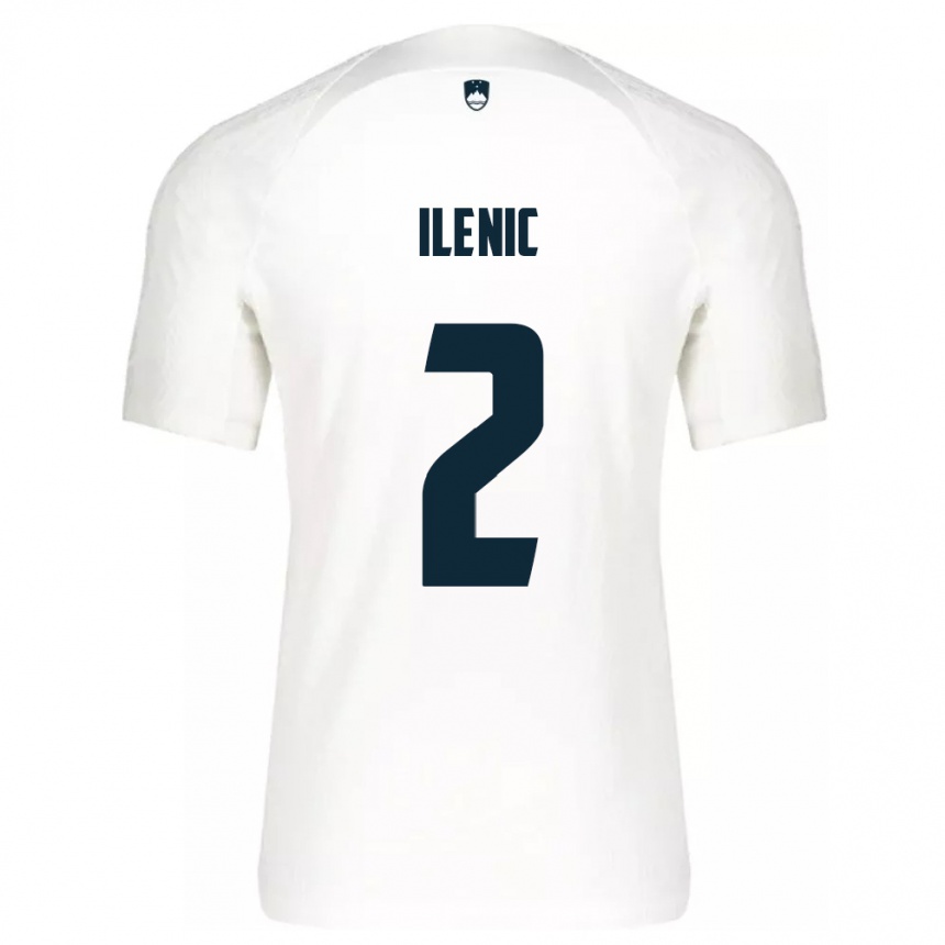 Kids Football Slovenia Mitja Ilenic #2 White Home Jersey 24-26 T-Shirt Za