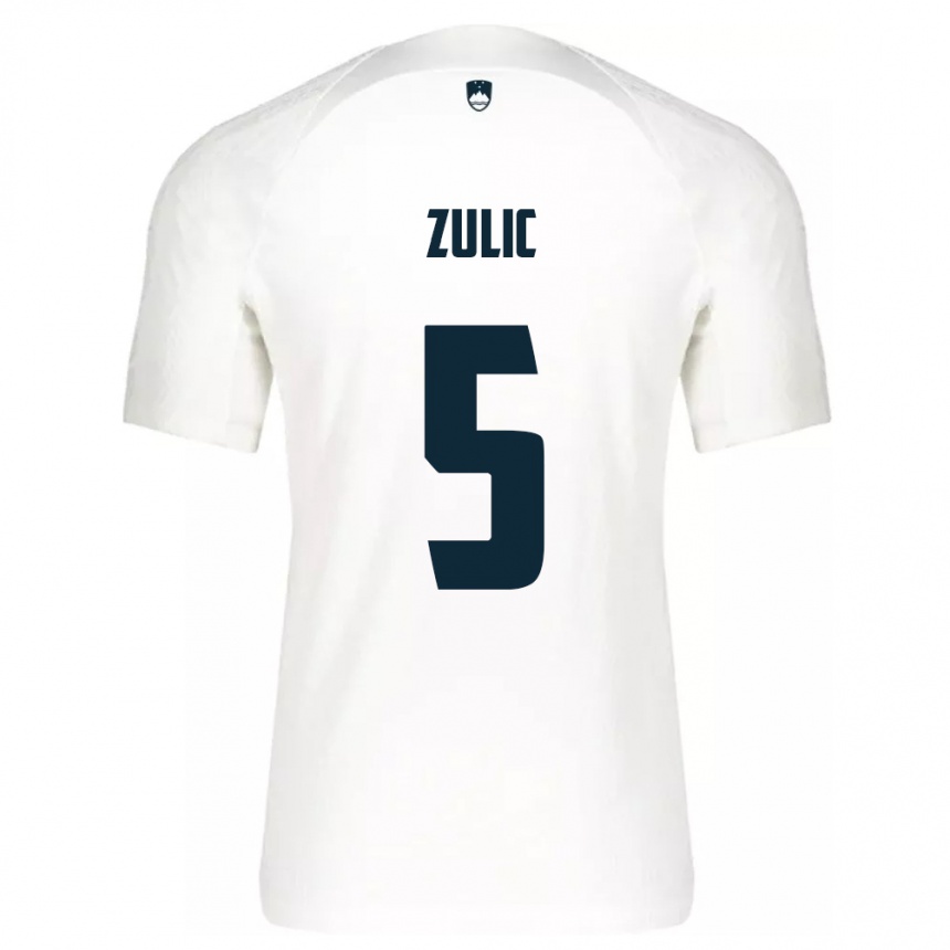 Kids Football Slovenia Anel Zulic #5 White Home Jersey 24-26 T-Shirt Za