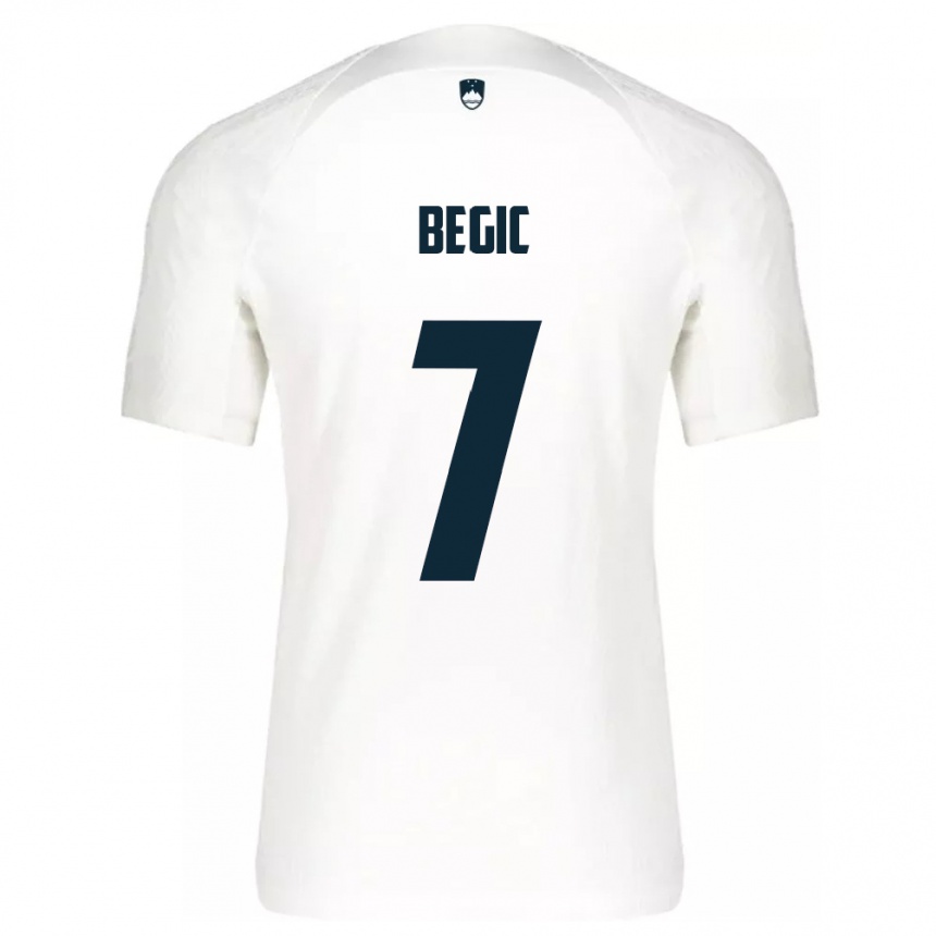 Kids Football Slovenia Tjas Begic #7 White Home Jersey 24-26 T-Shirt Za