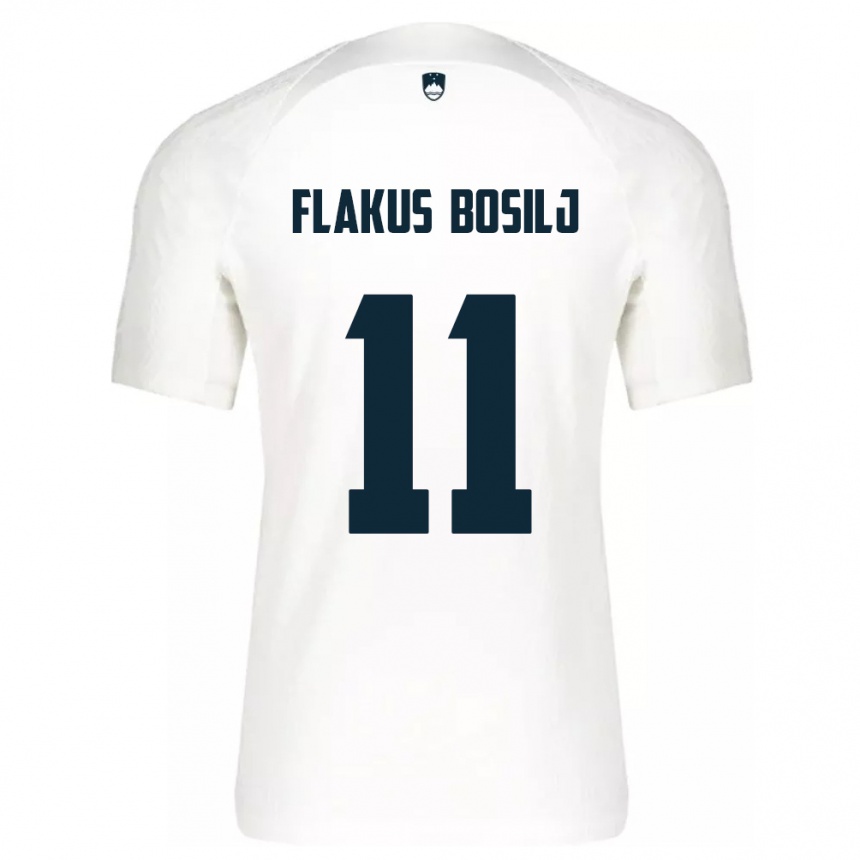 Kids Football Slovenia David Flakus Bosilj #11 White Home Jersey 24-26 T-Shirt Za