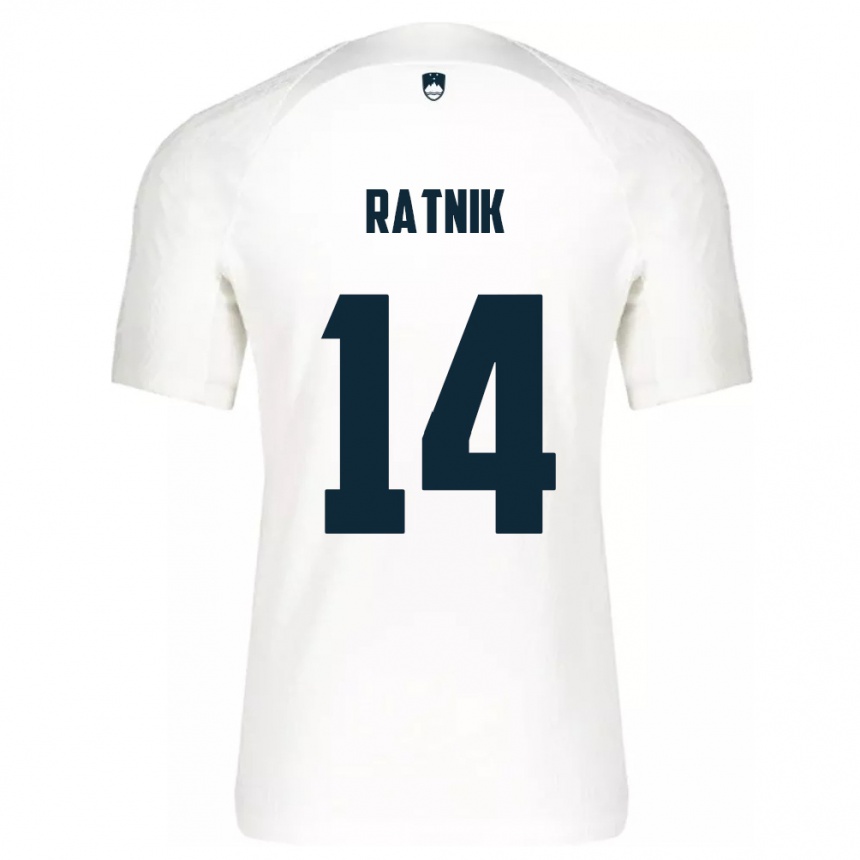 Kids Football Slovenia Marcel Ratnik #14 White Home Jersey 24-26 T-Shirt Za