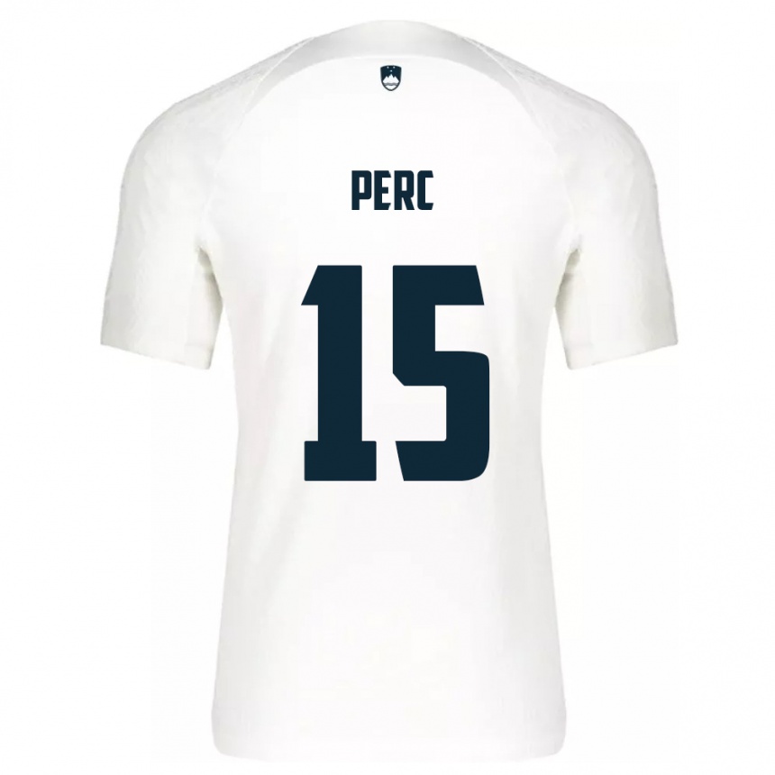 Kids Football Slovenia Nick Perc #15 White Home Jersey 24-26 T-Shirt Za