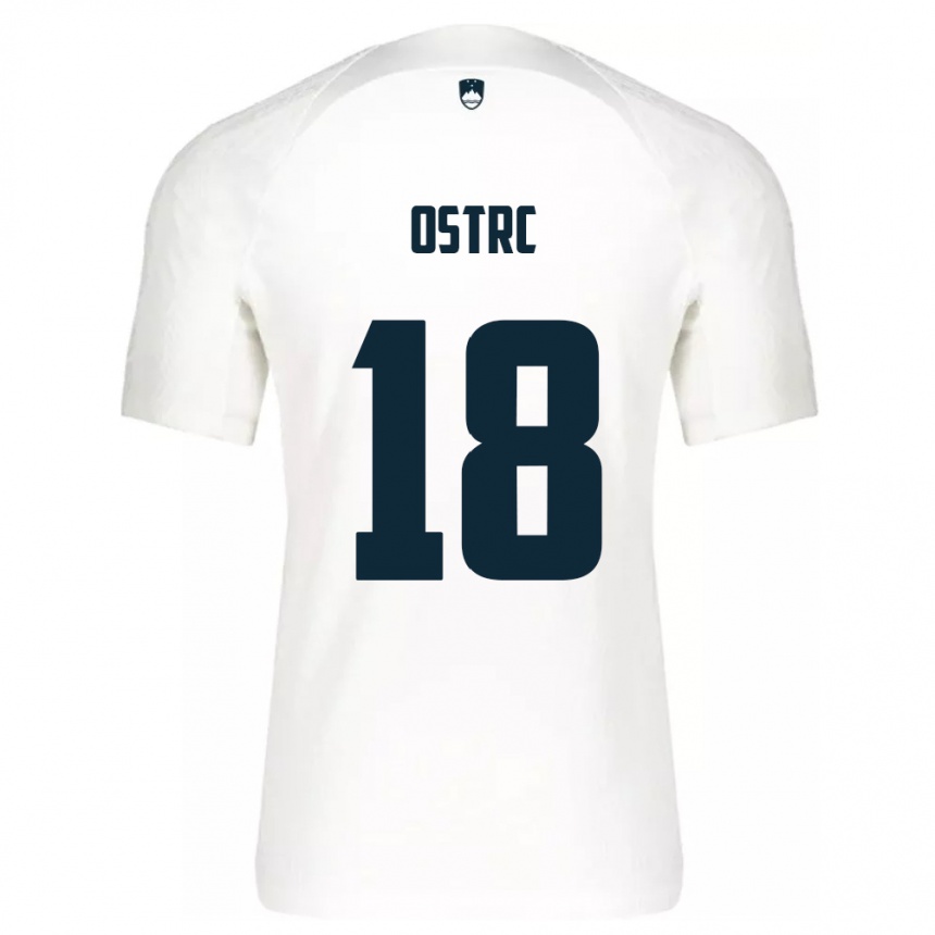 Kids Football Slovenia Enrik Ostrc #18 White Home Jersey 24-26 T-Shirt Za