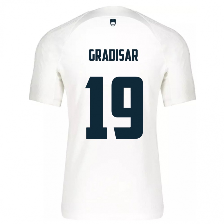 Kids Football Slovenia Nejc Gradisar #19 White Home Jersey 24-26 T-Shirt Za