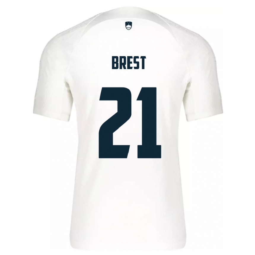 Kids Football Slovenia Marko Brest #21 White Home Jersey 24-26 T-Shirt Za