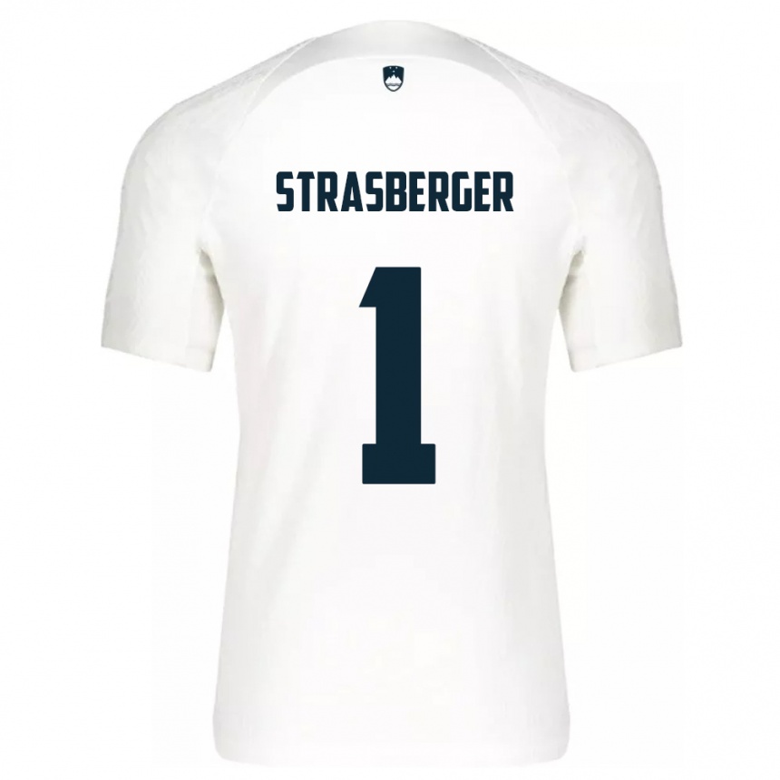 Kids Football Slovenia Tim Strasberger #1 White Home Jersey 24-26 T-Shirt Za