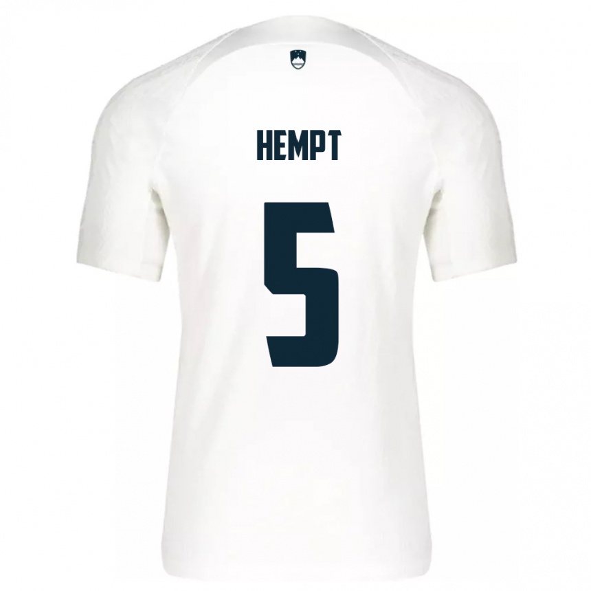 Kids Football Slovenia Lukas Hempt #5 White Home Jersey 24-26 T-Shirt Za