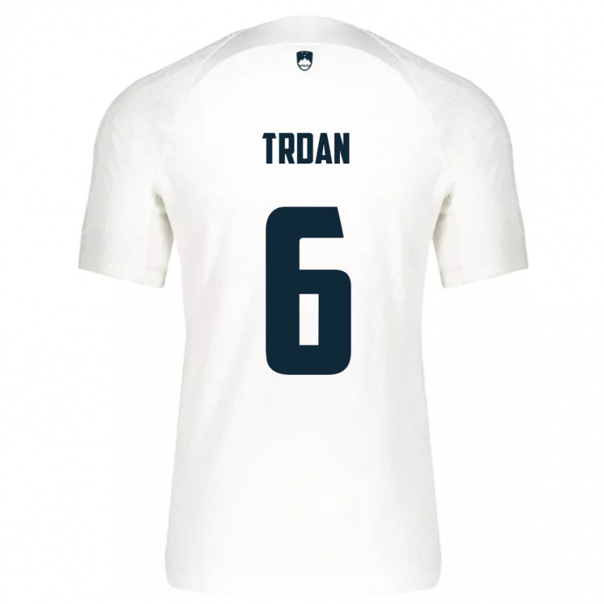 Kids Football Slovenia Miha Trdan #6 White Home Jersey 24-26 T-Shirt Za