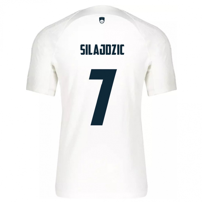 Kids Football Slovenia Riad Silajdzic #7 White Home Jersey 24-26 T-Shirt Za