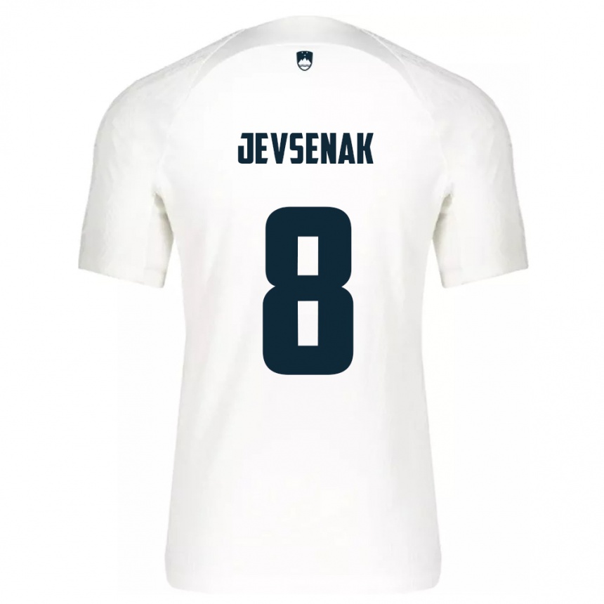 Kids Football Slovenia Florjan Jevsenak #8 White Home Jersey 24-26 T-Shirt Za