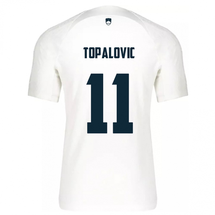 Kids Football Slovenia Luka Topalovic #11 White Home Jersey 24-26 T-Shirt Za