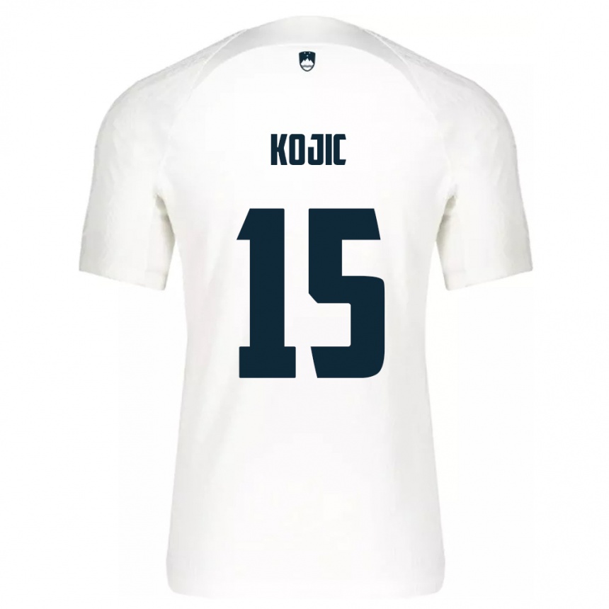 Kids Football Slovenia Dino Kojic #15 White Home Jersey 24-26 T-Shirt Za