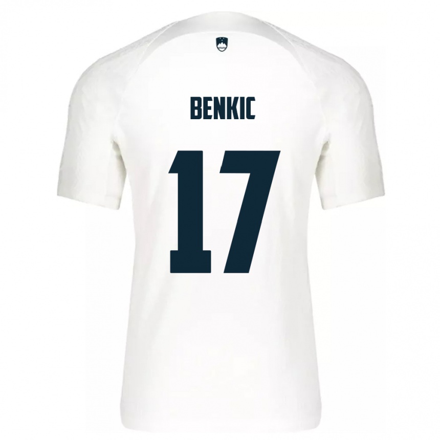 Kids Football Slovenia Kevin Benkic #17 White Home Jersey 24-26 T-Shirt Za