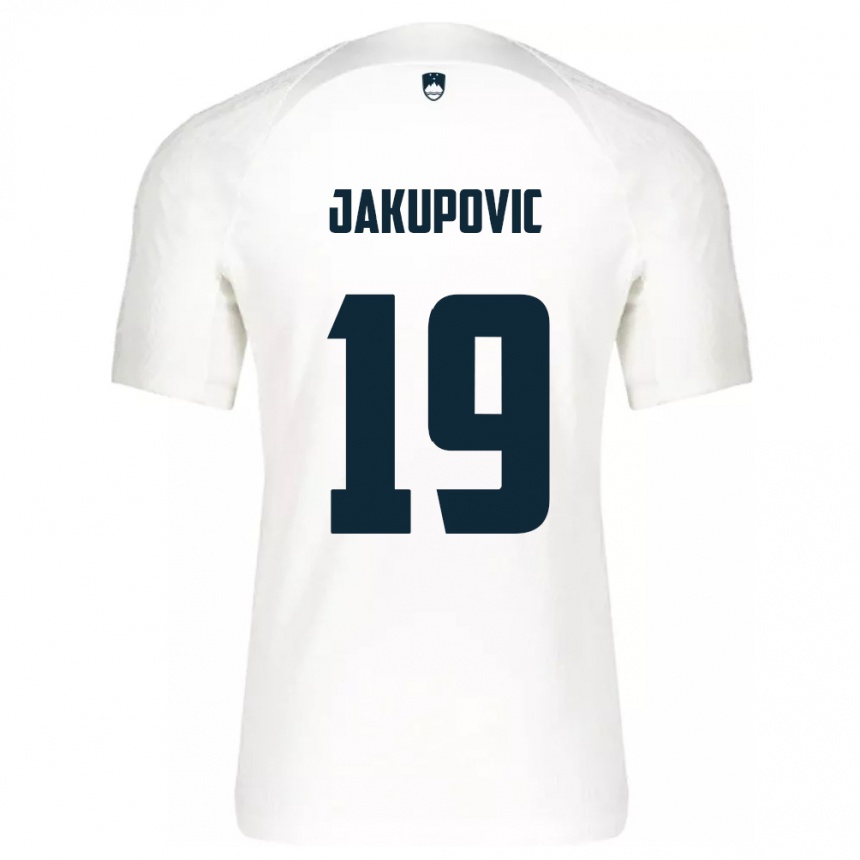 Kids Football Slovenia Aldin Jakupovic #19 White Home Jersey 24-26 T-Shirt Za