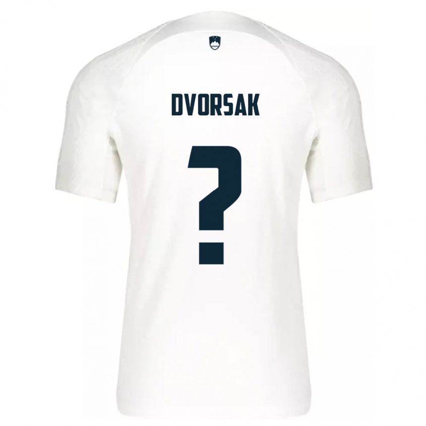 Kids Football Slovenia Matej Dvorsak #0 White Home Jersey 24-26 T-Shirt Za