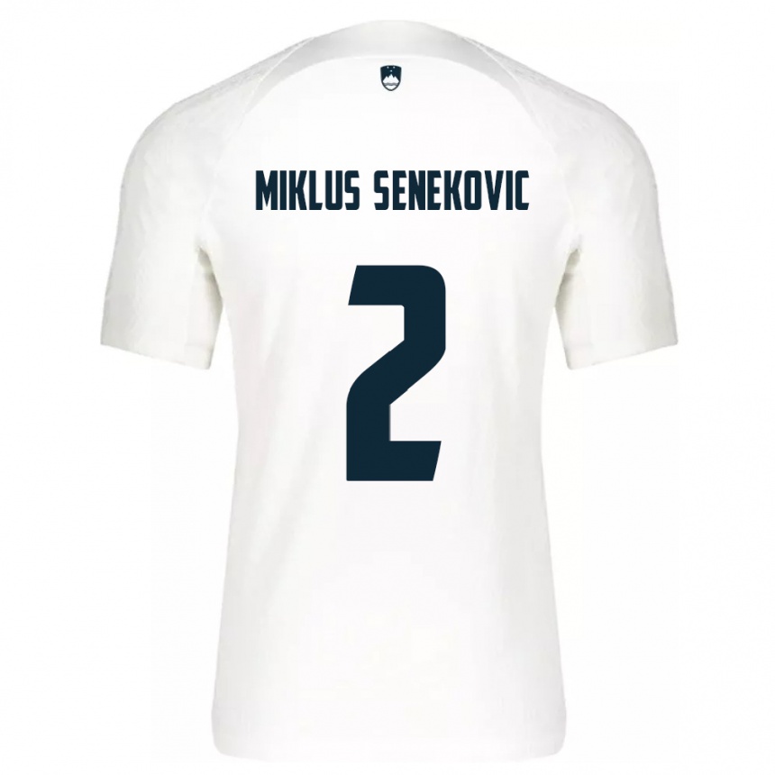 Kids Football Slovenia Gal Miklus Senekovic #2 White Home Jersey 24-26 T-Shirt Za