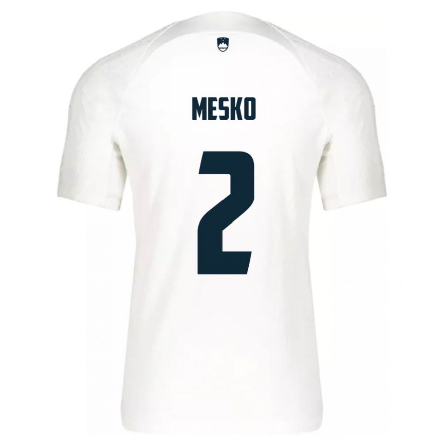 Kids Football Slovenia Zan Mesko #2 White Home Jersey 24-26 T-Shirt Za