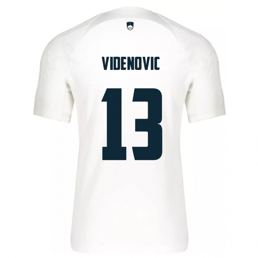 Kids Football Slovenia Denis Videnovic #13 White Home Jersey 24-26 T-Shirt Za