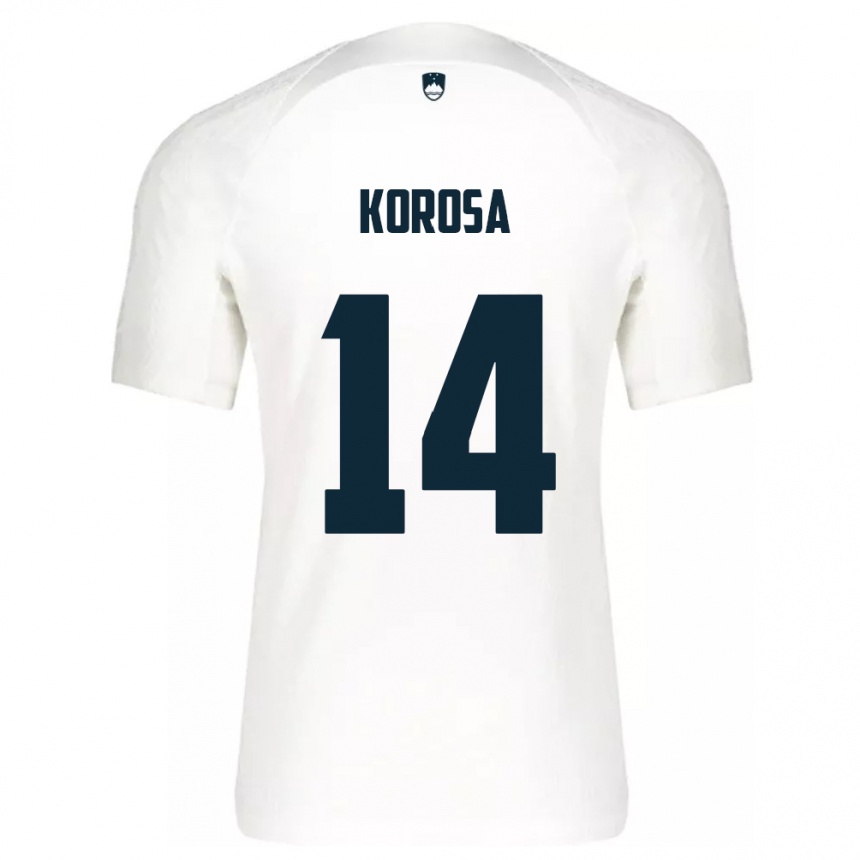 Kids Football Slovenia Anej Koroša #14 White Home Jersey 24-26 T-Shirt Za