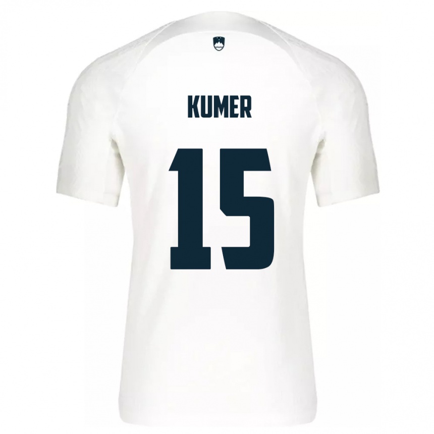 Kids Football Slovenia Alin Kumer #15 White Home Jersey 24-26 T-Shirt Za