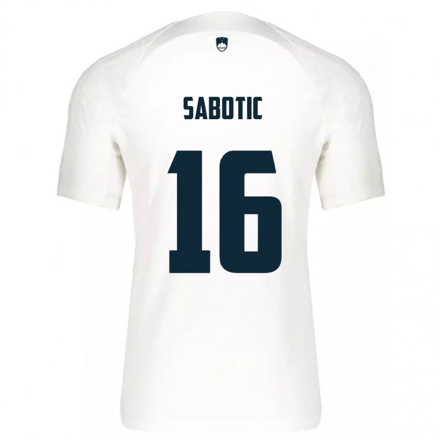 Kids Football Slovenia Tais Sabotic #16 White Home Jersey 24-26 T-Shirt Za