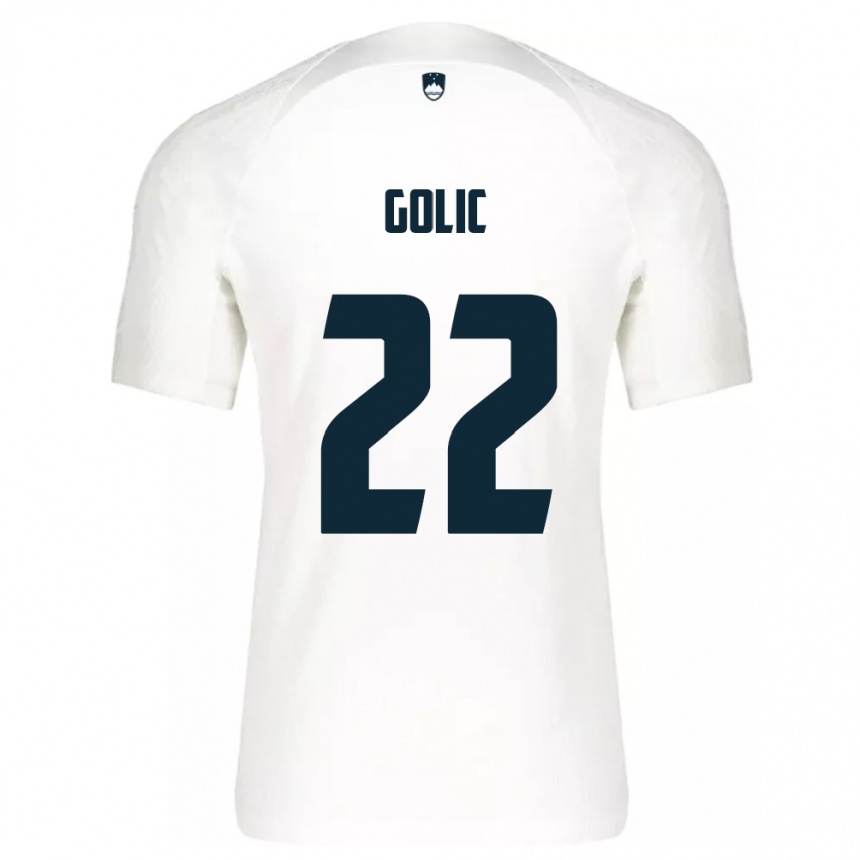 Kids Football Slovenia Tilen Golic #22 White Home Jersey 24-26 T-Shirt Za