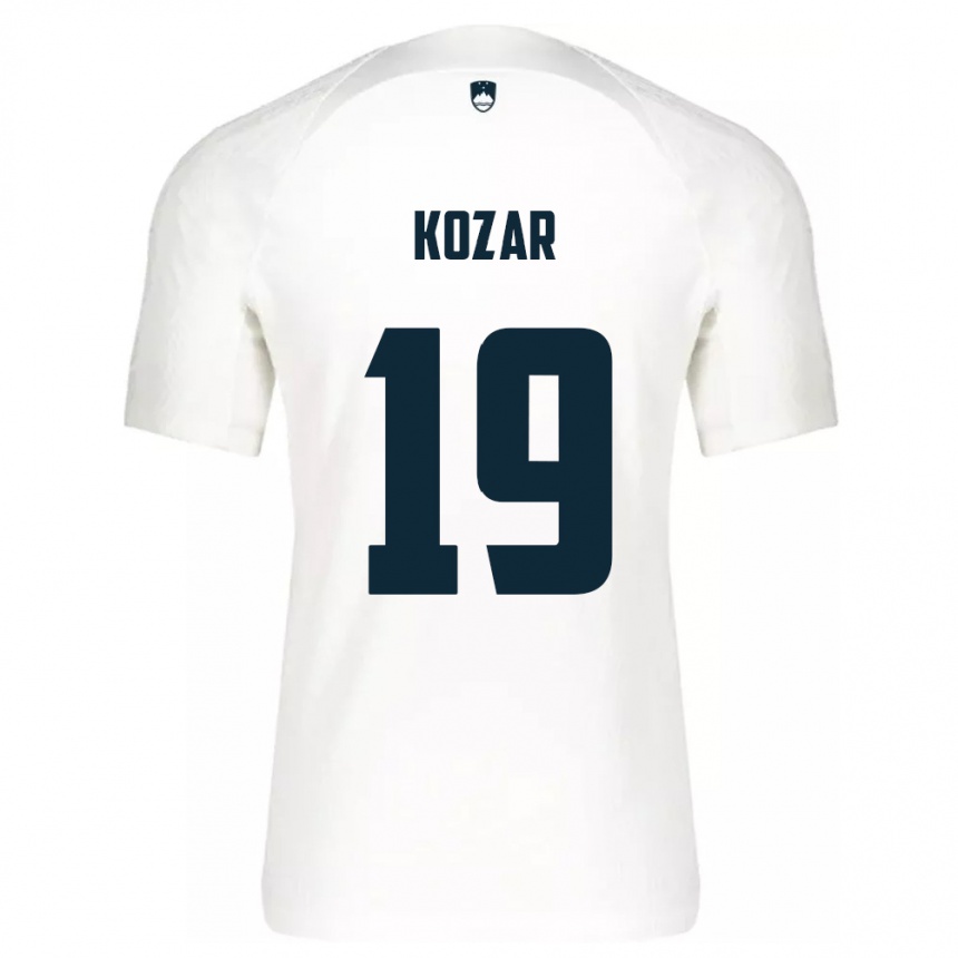 Kids Football Slovenia Kristjan Kozar #19 White Home Jersey 24-26 T-Shirt Za