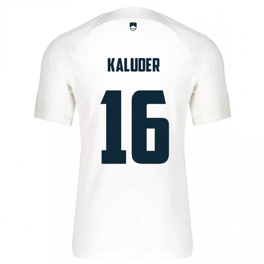 Kids Football Slovenia Grega Kaluder #16 White Home Jersey 24-26 T-Shirt Za