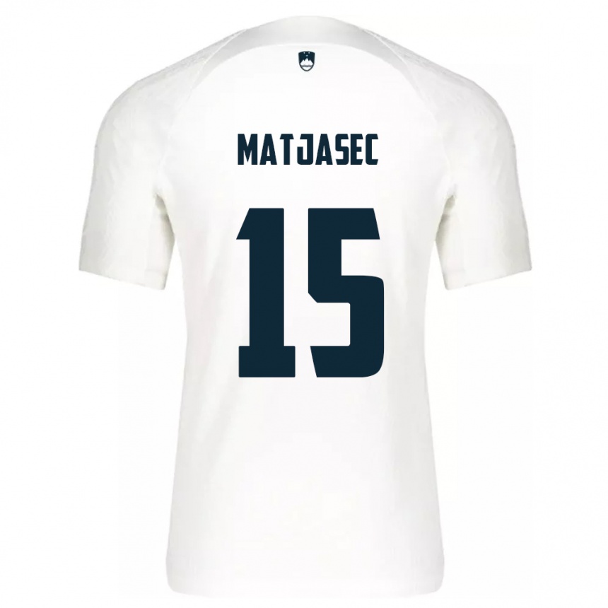 Kids Football Slovenia Miha Matjasec #15 White Home Jersey 24-26 T-Shirt Za