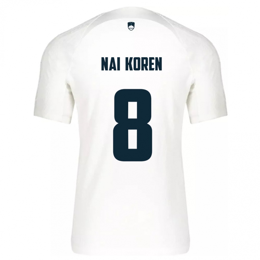 Kids Football Slovenia Tian Nai Koren #8 White Home Jersey 24-26 T-Shirt Za