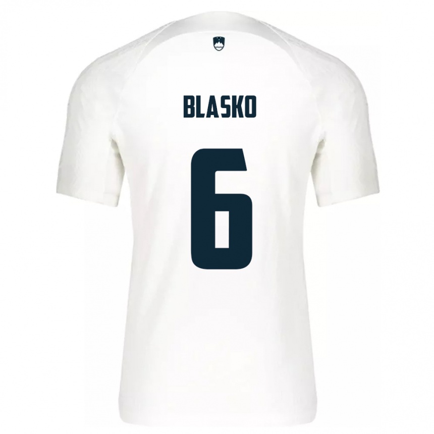 Kids Football Slovenia Svit Blasko #6 White Home Jersey 24-26 T-Shirt Za