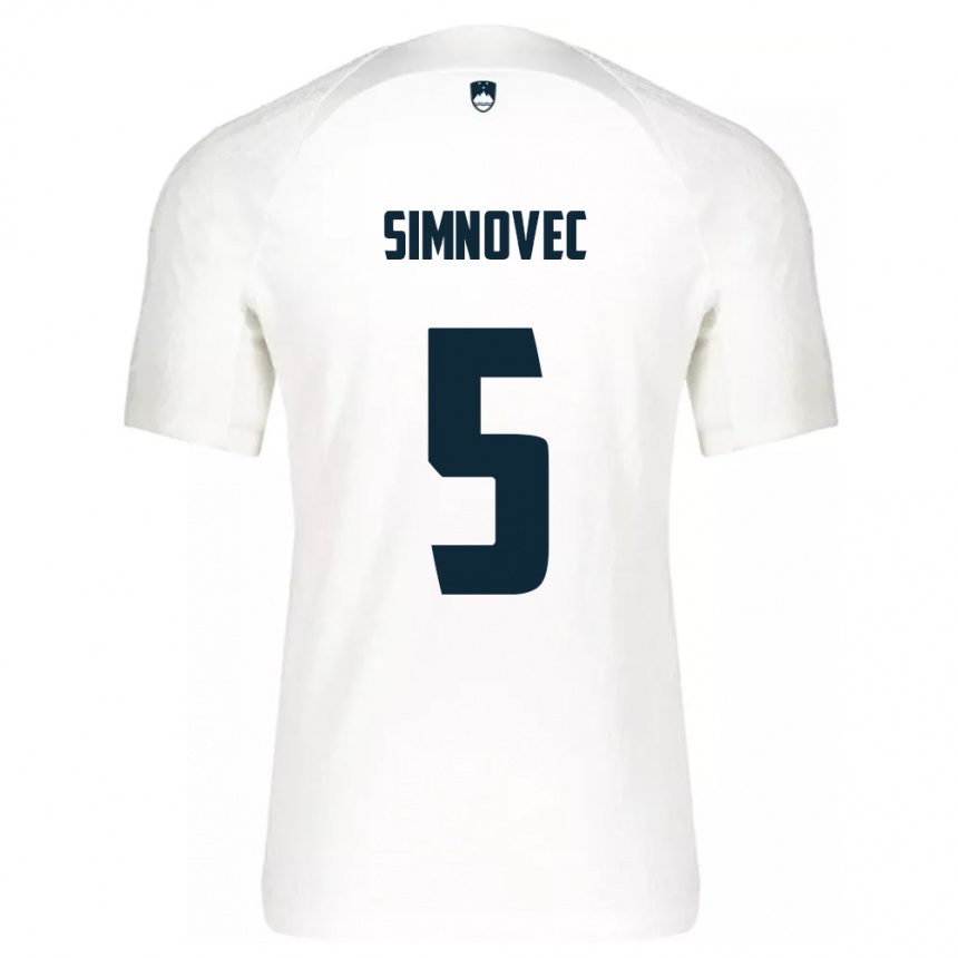 Kids Football Slovenia Matevz Simnovec #5 White Home Jersey 24-26 T-Shirt Za